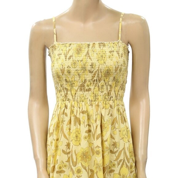 Urban Outfitters UO Athena Smocked Midi Dress Slip Ruffle Floral Print M 228247 - Picture 6 of 9